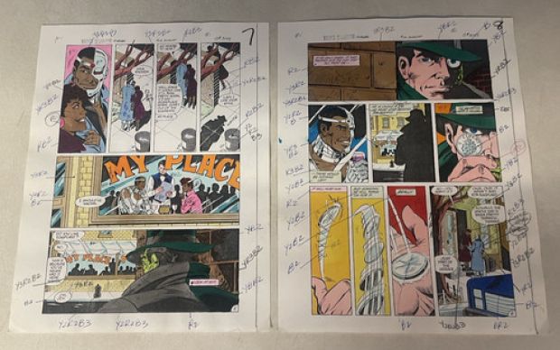 TEEN TITANS SPOTLIGHT #13 comic ART color guide 2 PAGES CYBORG TWO FACE 1987 DC | eBay US (Buy It Now)