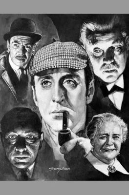 Sanjulian ~ Basil Rathbone Nigel Bruce Sherlock Holmes Original Art Oil Painting | eBay US