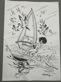 Walthéry, François - 1 Original drawing - Surf - 2008 | Catawiki