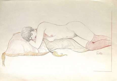 Leone Frollo - 1 Original colour drawing - Pin Up | Catawiki