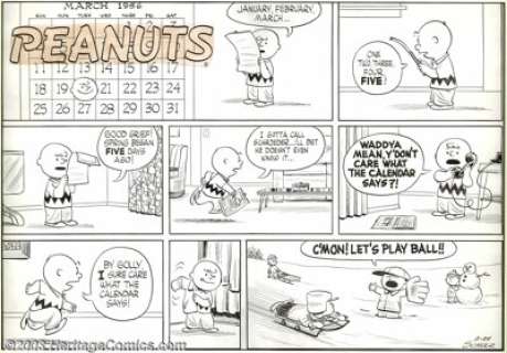 Charles Schulz - Original Comic Strip Art for Peanuts Sunday dated 3-25-56 (United Features Syndicate, 1956). When - | Heritage