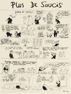 Reiser, Jean-Marc (1941-1983) | REISER, Jean-Marc PLUS DE SOUCIS. Encre de Chine sur papier pour une&h | Coutau Bégarie