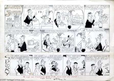 Bill Holman - Smokey Stover Sunday Comic Strip Original Art (Chicago Tribune, undated). Bill Holman tilted the -