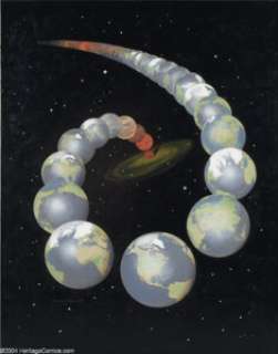 Chesley K. Bonestell - "Evolution of Earth" Painting Original Art (Time -Life, 1955). Chesley - | Heritage