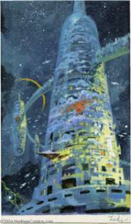 Paul Lehr - SF Book Cover Comprehensive Painting Original Art (undated). Paul Lehr studied under famed -