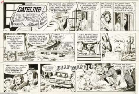 Alden McWilliams - Dateline: Danger Sunday Comic Strip Original Art, dated 1-17-71 (Field Enterprises, 1971). -