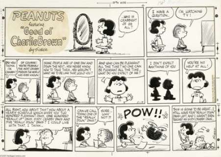 Charles Schulz - Peanuts Sunday Comic Strip Original Art, dated 5-19-74 (United Features Syndicate, 1974). It’s - | Heritage