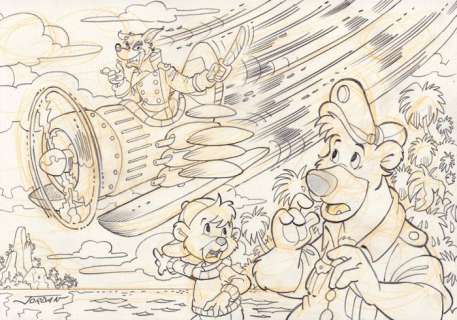 Julian Jordan - 1 Pencil drawing - Talespin - "Don Karnage!"" | Catawiki
