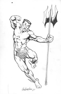 Joe Rubinstein | Sub-Mariner Back Board Sketch | Joe Rubinstein