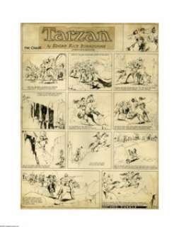 Hal Foster - Tarzan Sunday Comic Strip Original Art, dated 11-19-33 (United Features Syndicate, 1933). From an - | Heritage