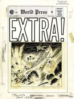 Johnny Craig - Extra #4 Cover Original Art (EC, 1955). "If it bleeds, it leads" -- so goes a - | Heritage