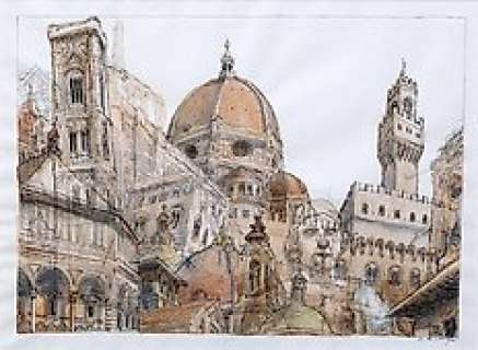 De Crécy, Nicolas - 1 Original colour drawing - Florence - Itinéraires - 2010 | Catawiki