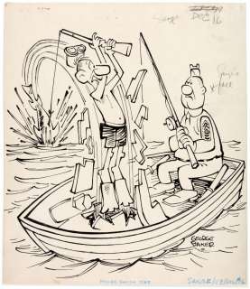 â€œSAD SACK AND THE SARGEâ€ COMIC BOOK COVERS #16/17/35/39 ORIGINAL ART LOT OF FOUR. | Hake’s