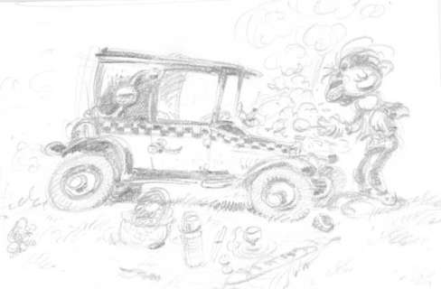 Franquin | Gaston Lagaffe, superbe illustration Ã  la mine de… | Banque Dessinée