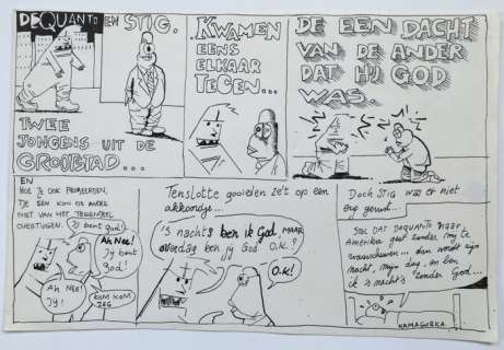 Kamagurka | Original page for Humo  - Dequanto en Stig  - (1982) | Catawiki