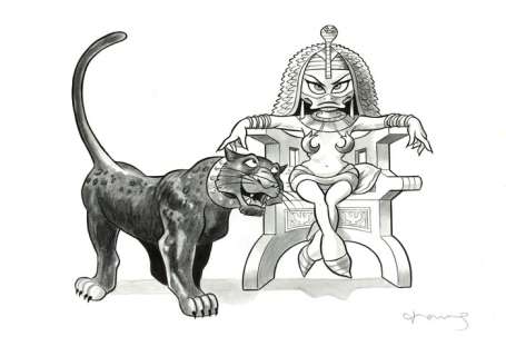 Tony Fernandez - Daisy Duck Inspired By Frazetta’s "Queen and Panther" - Original Painting | Catawiki