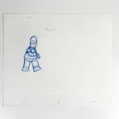 Lot 56 - Les Simpsons (The Simpsons) Homer Simpson Dessin au crayon de… | ArtFlow Enchères