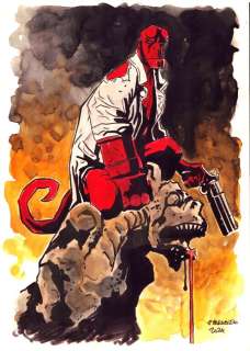 Caracuzzo, Giancarlo - 1 Watercolour - Hellboy - 2024 | Catawiki