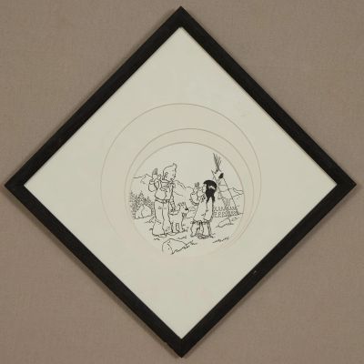 Lot 73 - Hergé (1907-1983) & Studio Tintin et le papoose - Fromage Tintin 1978… | Fauve Paris