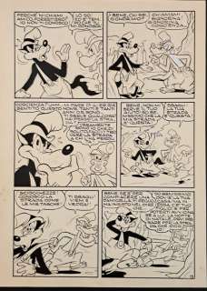 Bottaro, Luciano - 1 Original page - Ezechiele Lupo in “Topolino e la Doppia Vigilia di Natale” - 1956 | Catawiki