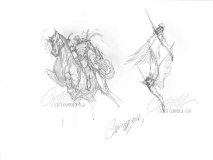 J. Scott Campbell | Original Art: Spawn’s Universe #1 Medieval Spawn Prelims | J. Scott Campbell