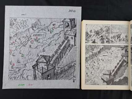 Magnus - 1 Original drawing - Tex - "La Valle del Terrore: L’Attacco al Castello" | Catawiki