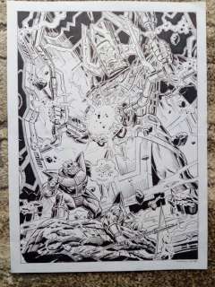 Comolo, Giorgio - 1 Original drawing - Galactus and Terrax vs Thanos - 2024