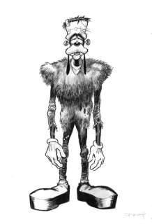 Tony Fernandez - Goofy Inspired by Frankenstein (1962) Poster by Jack Davis - Large Halloween Edition – Original | Catawiki