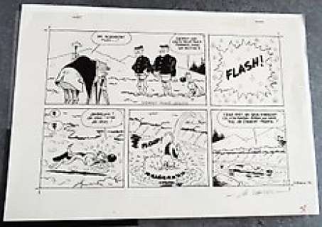 Janvier, Michel - Original page made with India ink  - Rantanplan  - La Mascotte  - (1985)