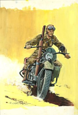 Rafael Cortiella | Original war cover: Casco de Acero nº 16 – Cortiella | Origin Of Comics