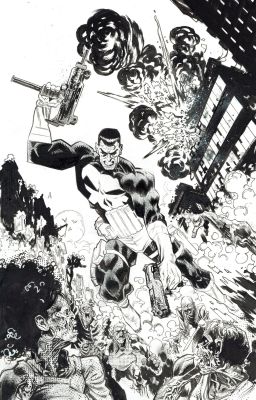 Scott Hepburn | Scott Hepburn - Punisher MARVEL ZOMBIES: WAR ZONE #2 | Panel Punk Comics Originals