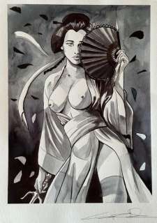 Candita, Giuseppe - 1 Original drawing - La Guerriera dai petali di ciliegio. - SECRET | Catawiki