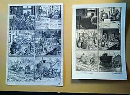 Loisel, Régis / Tripp, Jean-Louis - 2 original plates (p.15)  - â€œMagasin généralâ€ vol. 7