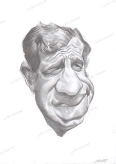 Jean-Marc BOROT - Caricature Originale Jean-Paul Belmondo « Le corps de mon ennemi »
