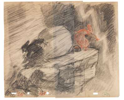 "SNOW WHITE AND THE SEVEN DWARFS" ORIGINAL WITCH STORYBOARD ART. | Hake’s