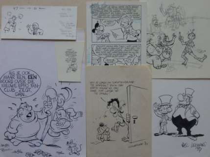 Robert van der Kroft, Peter de Wit, Gleever, Leemans en anderen - 7 Original drawing - Eppo - Redactie illustraties gemaakt voor het blad Eppo - 1984 | Catawiki
