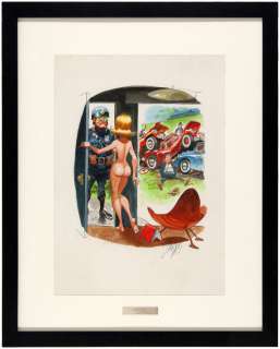 JACK DAVIS "PLAYBOY" FRAMED ORIGINAL 1961 PRELIMINARY CARTOON ART. | Hake’s