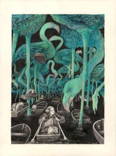 Daria Schmitt - La Partie de croquet, Illustration originale réalisée pour le projet Wonderland, variation sur Alice