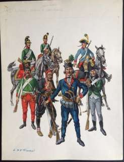 Funcken | Illustration originale Ã  la gouache (p.107) pour " L’ Uniforme & les Armes des Soldats de la Guerre en Dentelle vol.2 "  - (1976) | Catawiki