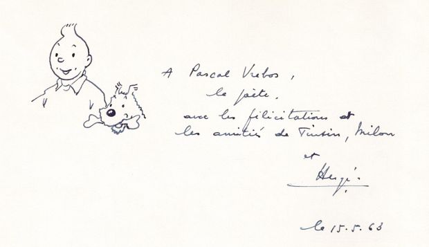 Hergé | Lot 234 - Tintin, Les Cigares du Pharaon (B29), agrémenté d’une dédicace d’Hergé. Proche de l’état neuf. | Septimus