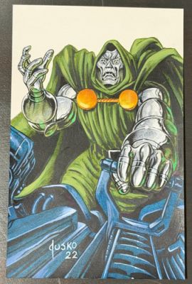 Joe Jusko Doctor Doom Original Art 1992 Marvel Masterpieces #1 of 124 Signed | eBay US