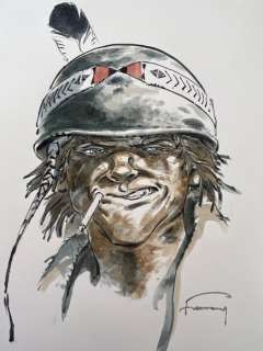 Hermann - 1 Original colour drawing - Jeremiah - Kurdy grand format A4. | Catawiki