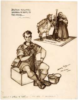 ARTHUR SZYK â€œGENTLEMAN’S AGREEMENTâ€ BRITAIN ARMING ARABS ORIGINAL ART. | Hake’s