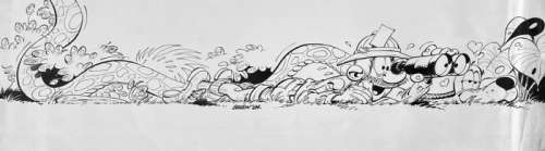 Seron - 1 Original drawing - Les Petits Hommes - les Petits Hommes et les Hommes Singes - 1984 | Catawiki