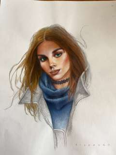 Sicomoro, Eugenio - 1 Original drawing - Portrait de femme | Catawiki