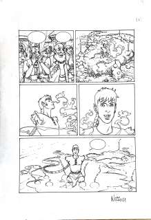 MARCO NIZZOLI - Original page for Alex-Thau by Alejandro Jodorowsky. Cm. 33x48. Ink. Signed. Mint. Code 9850.
