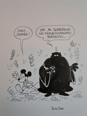 Ziche, Silvia - 1 Original drawing - Che Aria Tira a Topolinia: Ciao Gamba! | Catawiki