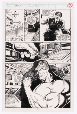 Lot 56 - JAN DUURSEMA INCREDIBLE HULK #399 COMIC BOOK PAGE ORIGINAL ART. | Hake’s