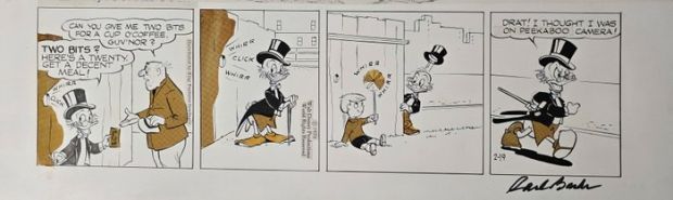 Grundeen, Frank - Signed Carl Barks - 1 Original page - Scrooge McDuck - Daily Comic Strip | Catawiki