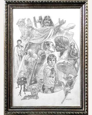 Sanjulian, Manuel - Crayon encadré - The Empire Strikes Back Poster Study - Original Artwork - Hand Signed | Catawiki